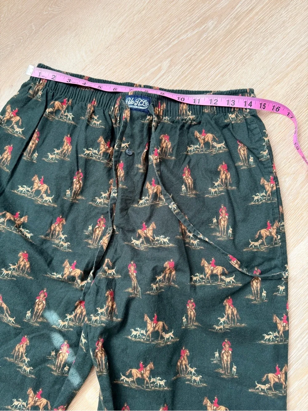 Polo Ralph Lauren Hunter Dog Pajama Pants Cotton Flannel Equestrian Sleepwear M